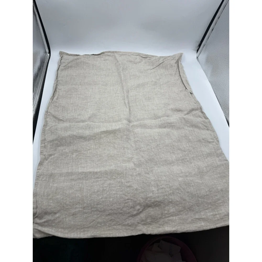 NWOT Beige Linen Pillow Cover W/ Zipper Closure STANDARD Size 23.5x19inch